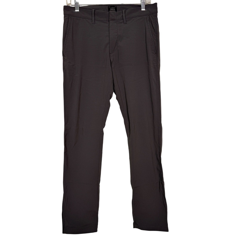 J.Crew 484 Slim Stretch Pants Mens 31x30 Gray Nylon Tech Re-Imagined Trousers